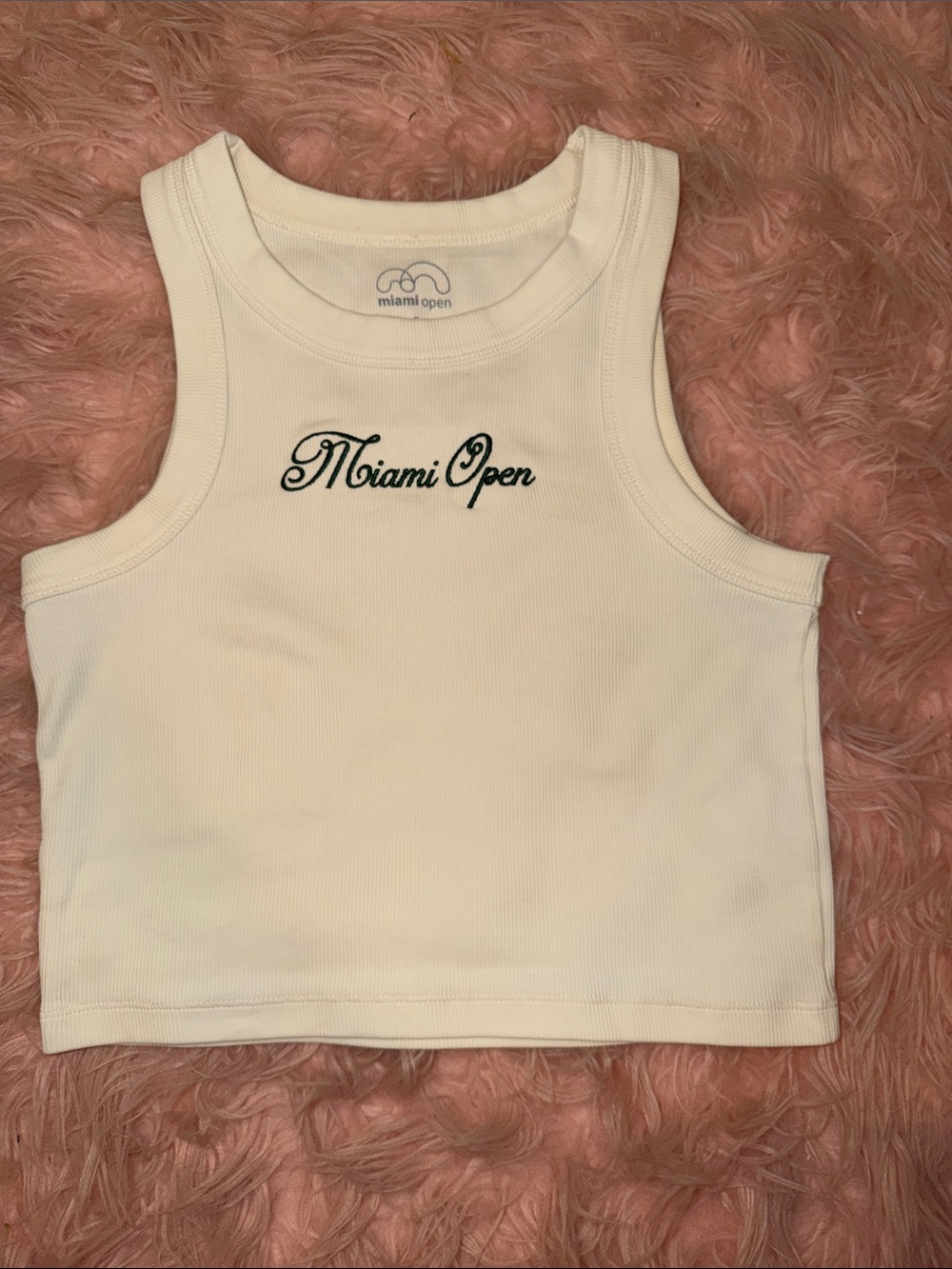 Women's White Ribbed Tank Top